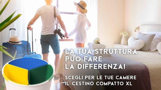 Cestini Raccolta Differenziata per Camera di Hotel, Alberghi, B&B, Villaggi Turistici