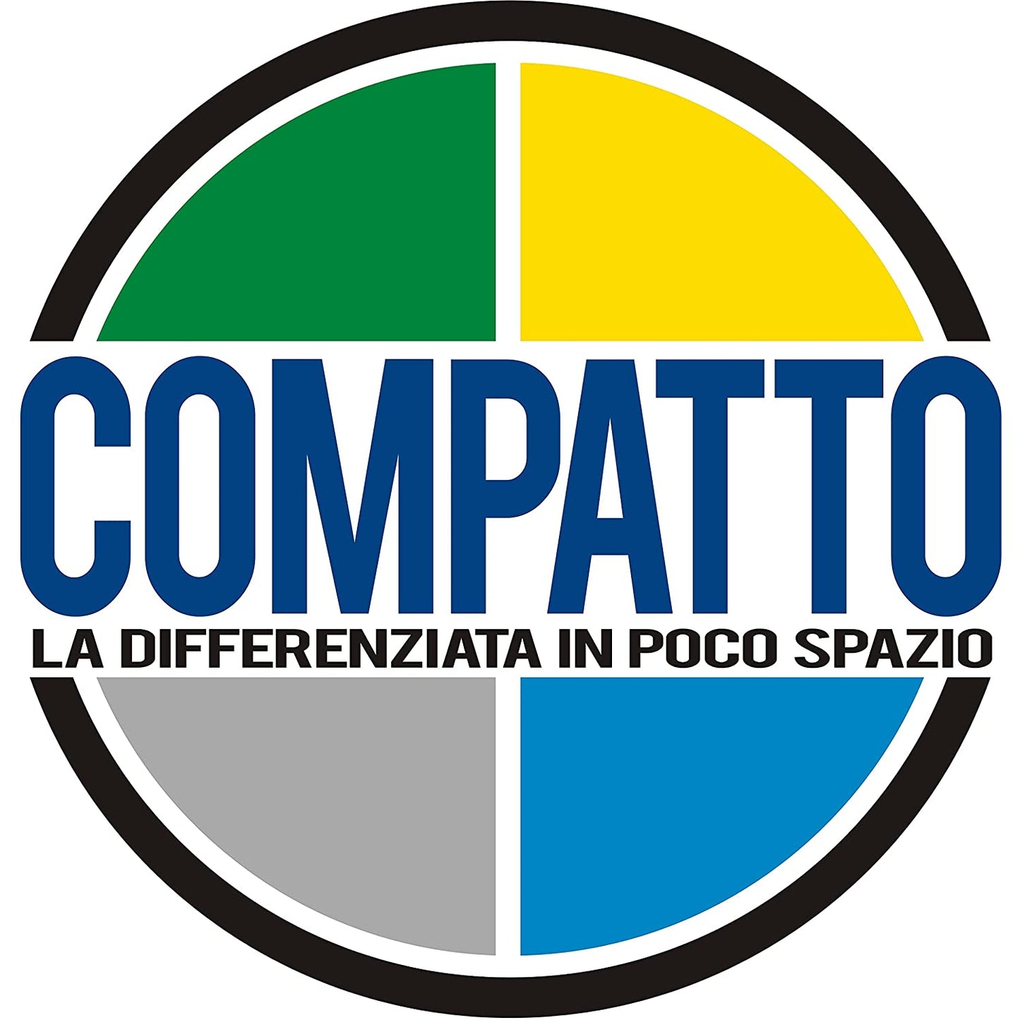 COMPATTO Cestino per la Raccolta Differenziata con 4 Separatori | Nero | 17 Litri - Casa e giardino - Nonsolocestini.it