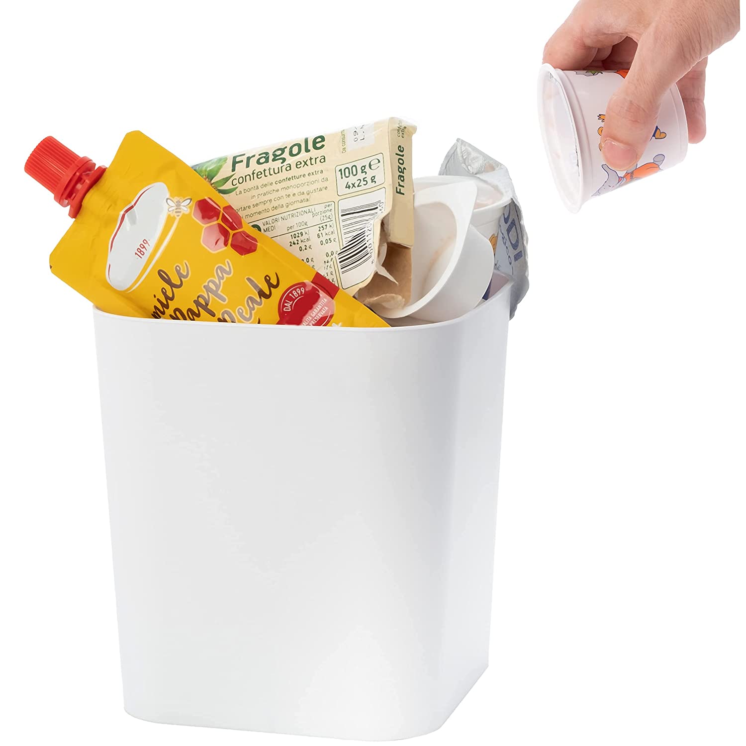 OKUMEYR 2 Cestini Da Tavolo Con Coperchio - Piccoli Porta Rifiuti Per Ufficio O Casa - Foto 4